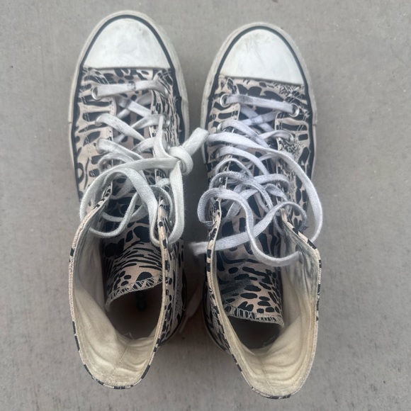 Converse Black and White Animal Print Sneakers - Picture 2 of 2